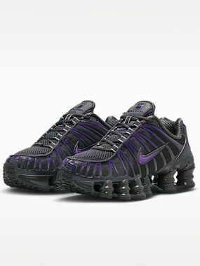New Nike Shox TL "Dark Smoke Grey/Court Purple" Shoes